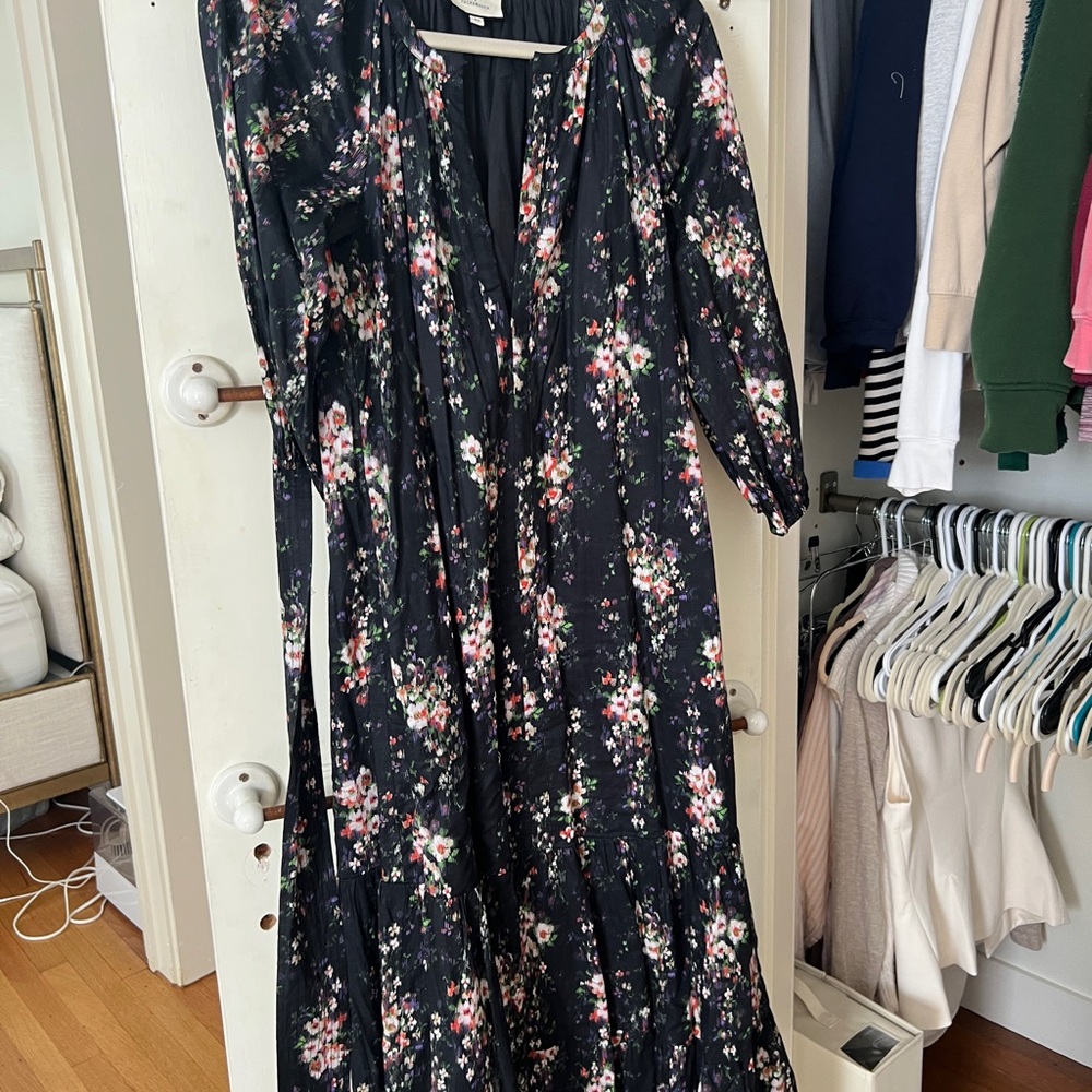 Tuckernuck Black Floral Long Sleeve Dress